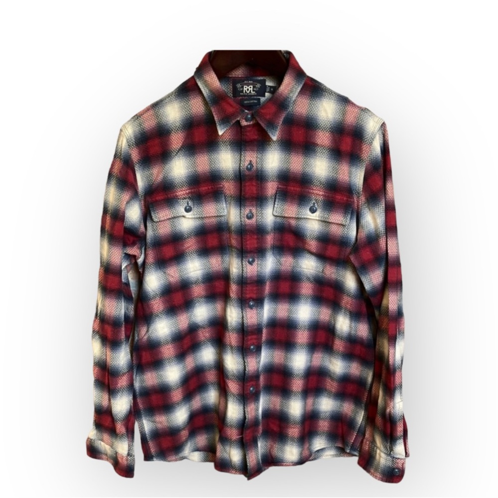 RALPH LAUREN DOUBLE RL RED PLAID FLANNEL BUTTON DOWN SHIRT SZ. XL